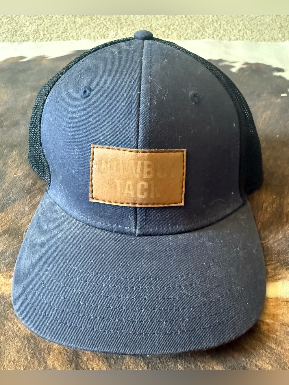 Cowboy Tack Men's Navy and Black Patch Trucker Hat